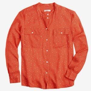 J Crew Star spotted Silk Blouse Size 00